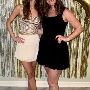 Black bubble hem mini dress